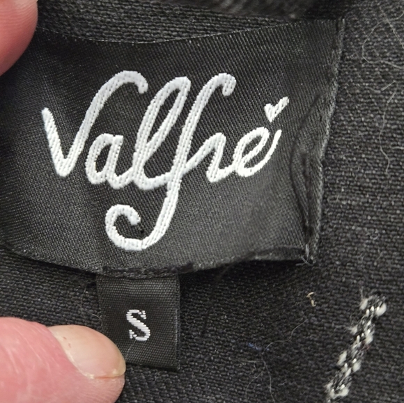 VALFRE Black Denim Jacket with Butterfly Back. Size Small - Picture 12 of 16